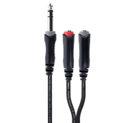 Y-кабел CORDIAL EY 0.3 VGG –  1x 6.3 мм стерео жак към 2x 6.3 мм моно жак (ж), 0.3 м