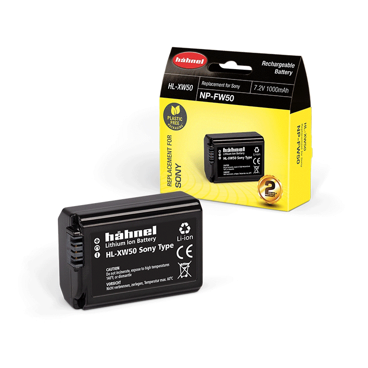 Батерия Hahnel HL-XW50 (заместител на Sony NP-FW50) 1000mAh, 7.2V, 7.2Wh - литиево-йонна
