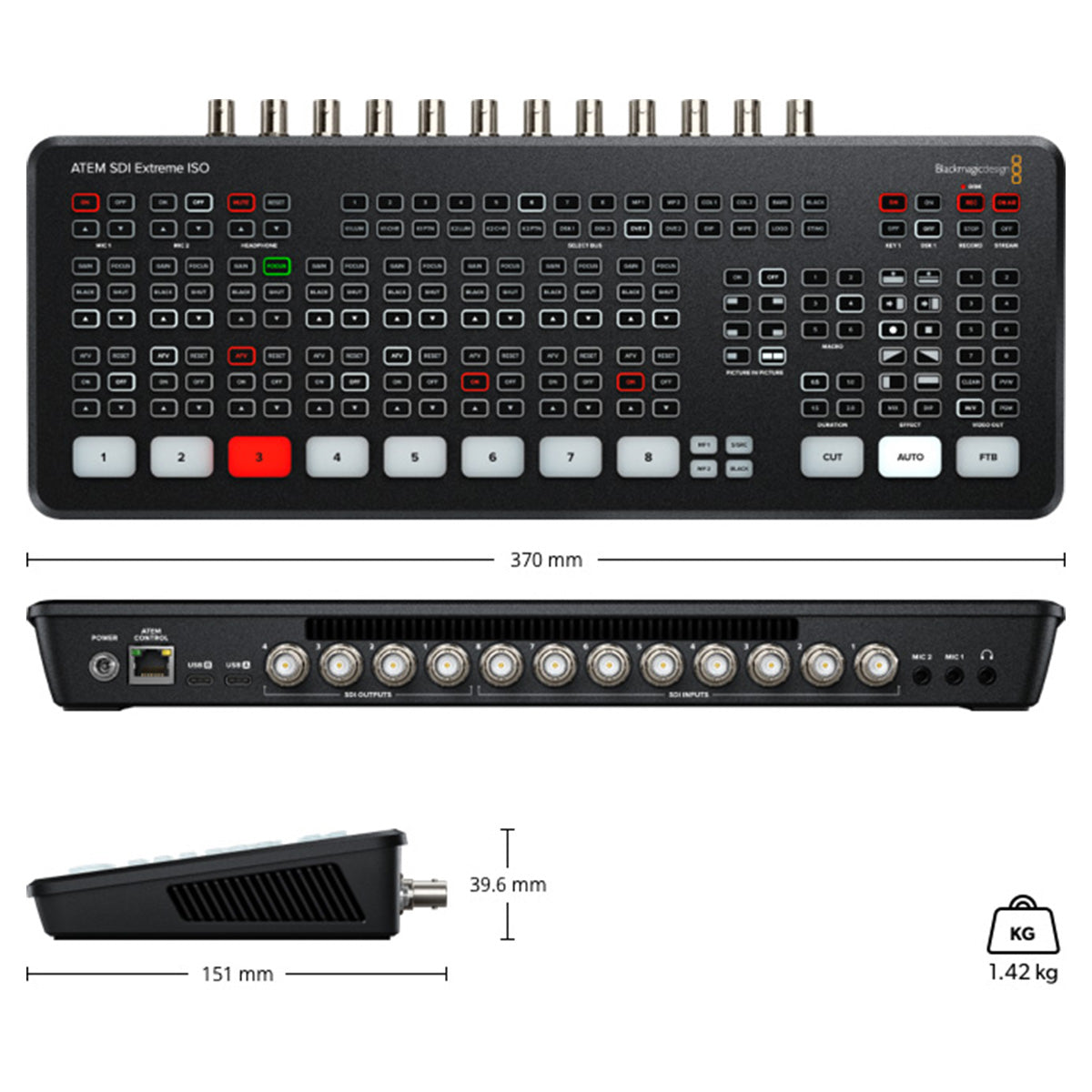 Blackmagic Design ATEM SDI Extreme ISO - видеосмесител, рекордер и енкодер за излъчване в интернет платформи