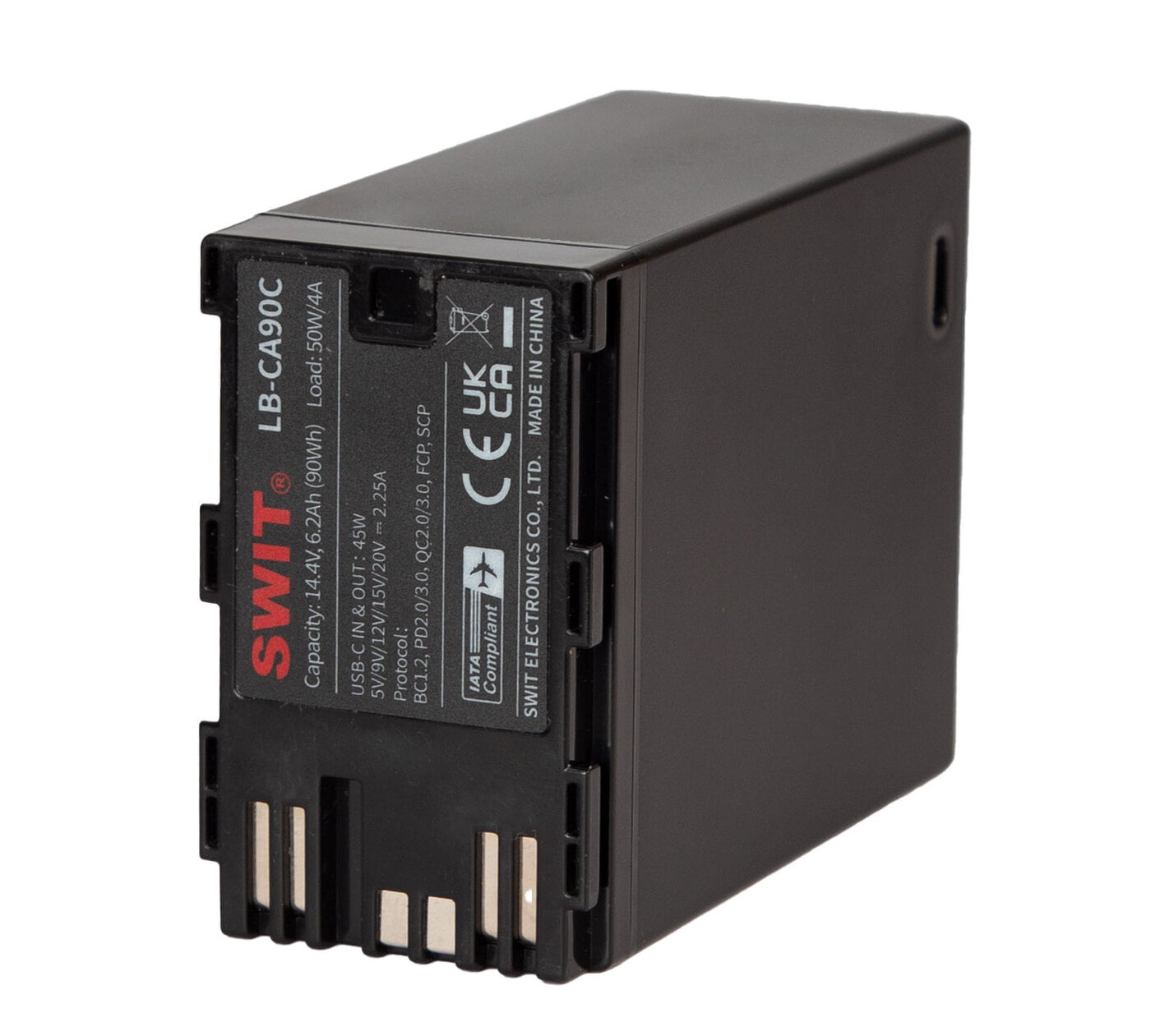 Батерия Swit LB-CA90C за видеокамери Canon BP-A60/BP-A30 - USB-C (45W), D-Tap