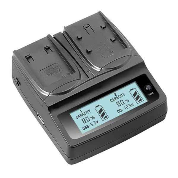 CONST twin multi-functional battery charger with LCD display for Canon LP-E6