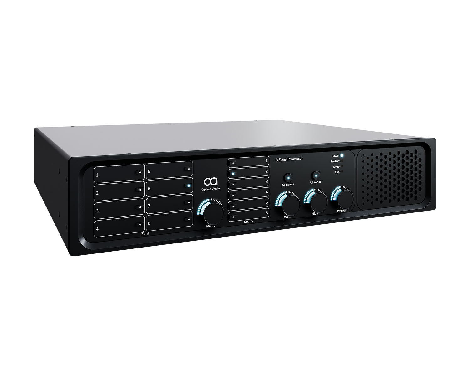 Зонов контролер с усилване Optimal Audio ZONE8P с DSP - 8x100W (4Ω и 8Ω) 4x200W (8Ω)