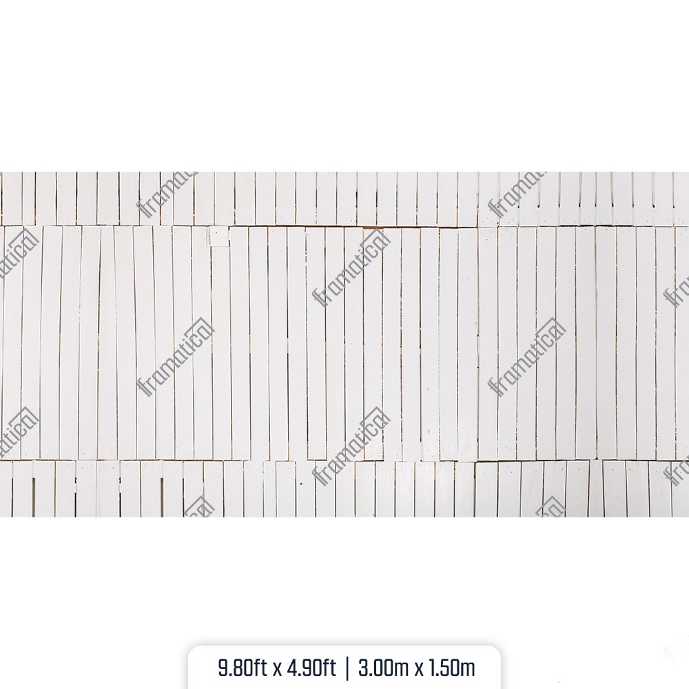 White Coastal Wood Boardwalk 2 Mat Floor - 3.00m x 1.50m