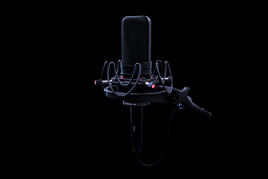 Rycote InVision USM for microphones weighing up to 750 grammes & between 18mm and 55mm in diameter.