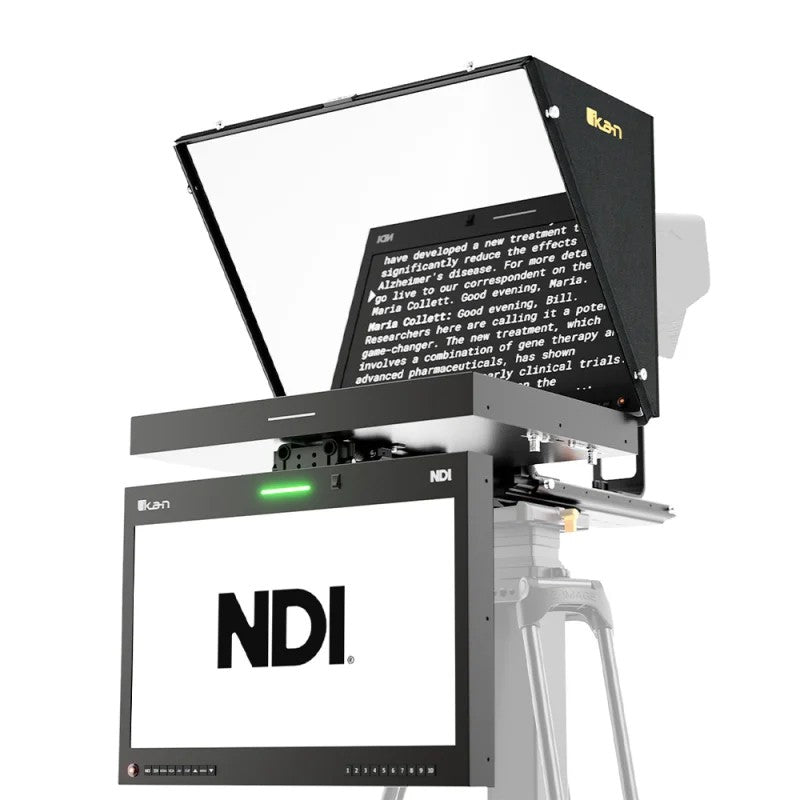 Ikan Aura 19inch POE++ NDI Teleprompter & NDI Talent Monitor w/ Full NDI