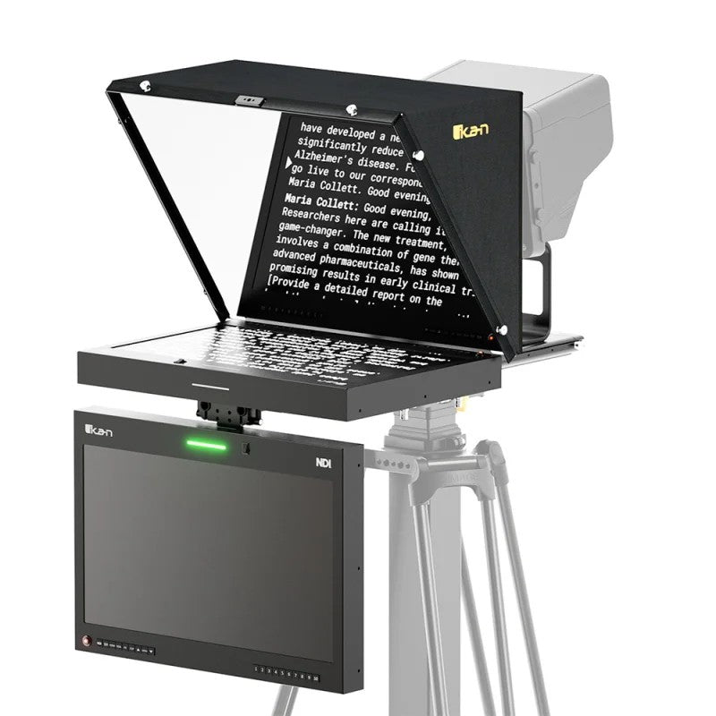 Ikan Aura 19inch POE++ NDI Teleprompter & NDI Talent Monitor w/ Full NDI