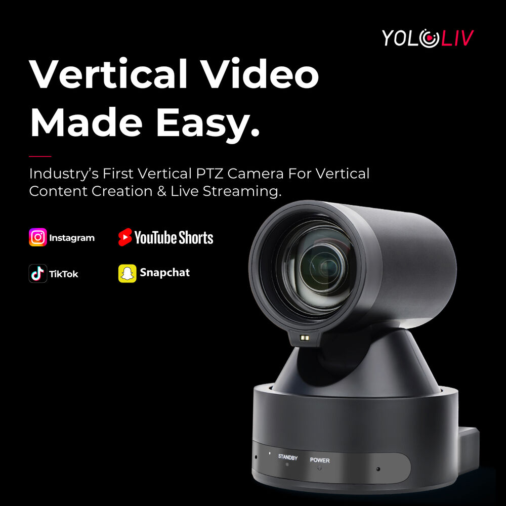 PTZ камера YoloLiv Verticam 1080p Vertical Live Streaming с 12x оптичен зуум