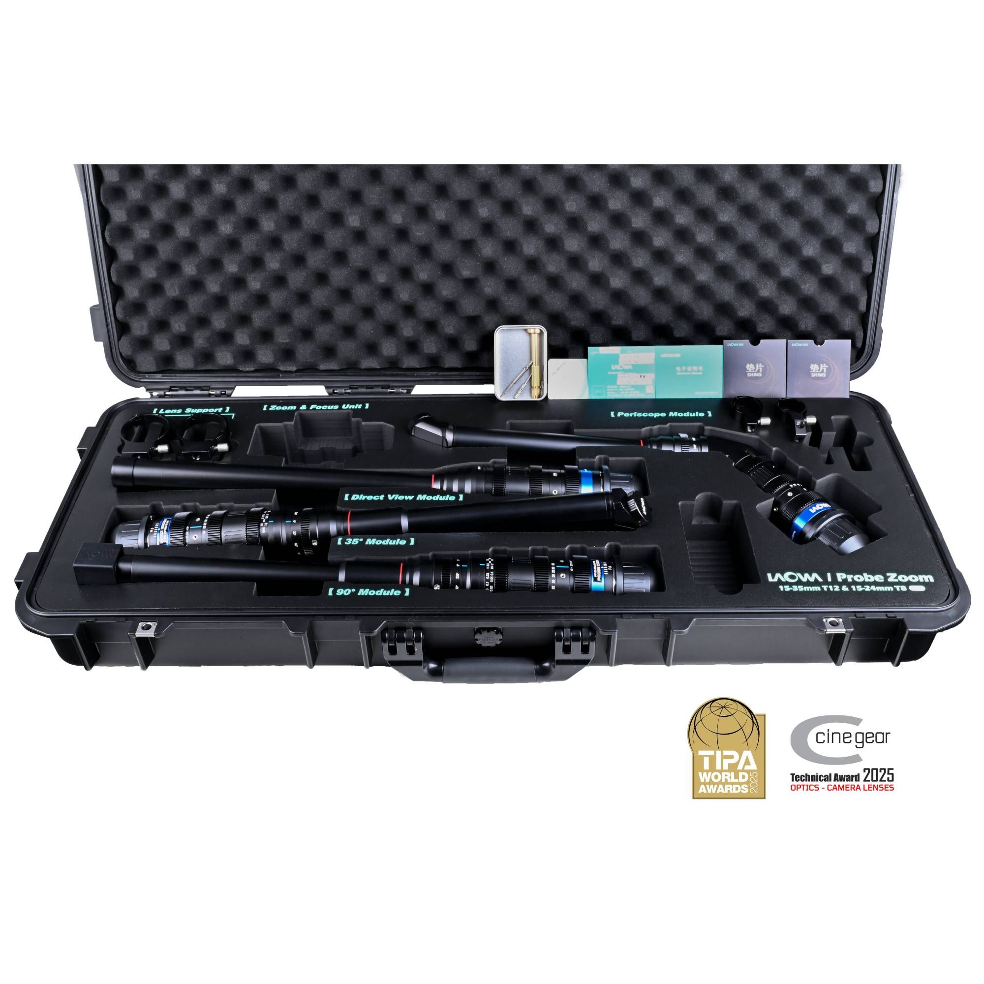Четворен комплект Laowa Probe Zoom 4-lens Bundle 15–35mm T12 Lens  (Direct, Periscope, 35° and 90° Degree)