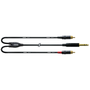 Y-кабел CORDIAL CFY 0.9 VCC – 2x RCA към 1x 6.3 мм стерео, 0.9 м
