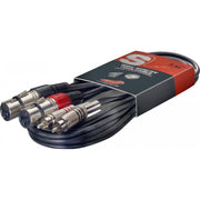 Кабел Stagg STC3CMXF-2 Аудио кабел 2 XLR(женски) към 2 RCA(чинч) - 3m.