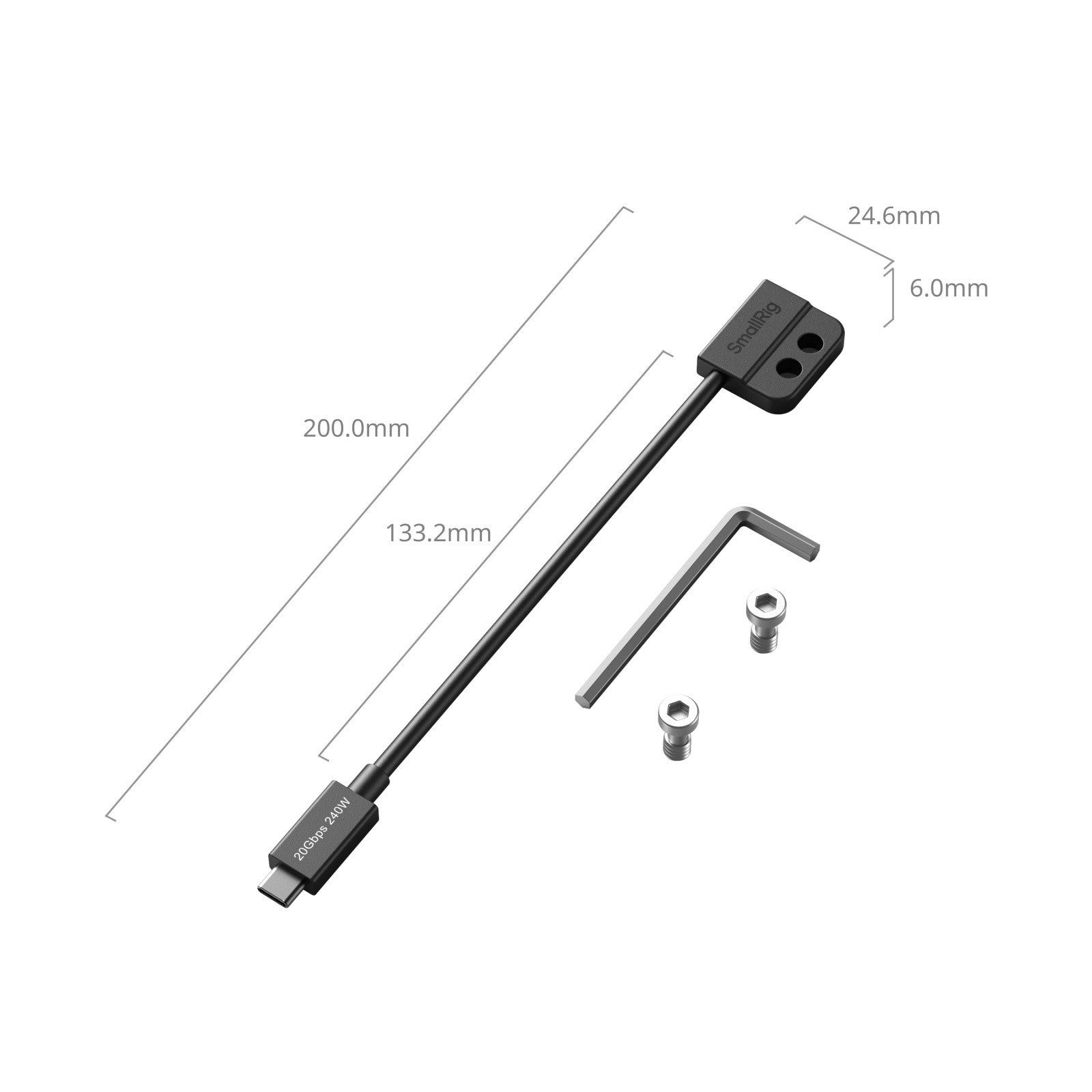 SmallRig USB-C кабел за данни (мъжки към женски) 5078