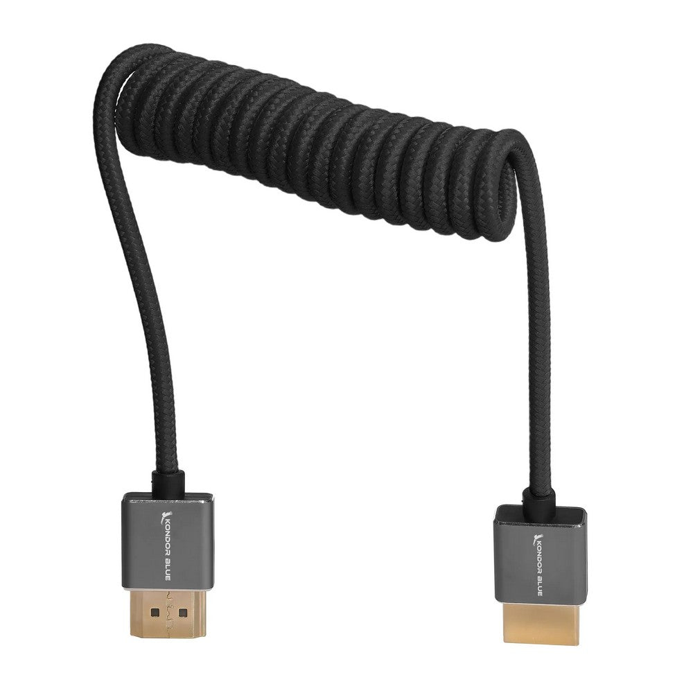 Kondor Blue Full HDMI кабел за монитори за камера (12-24инча, навит) (черен)