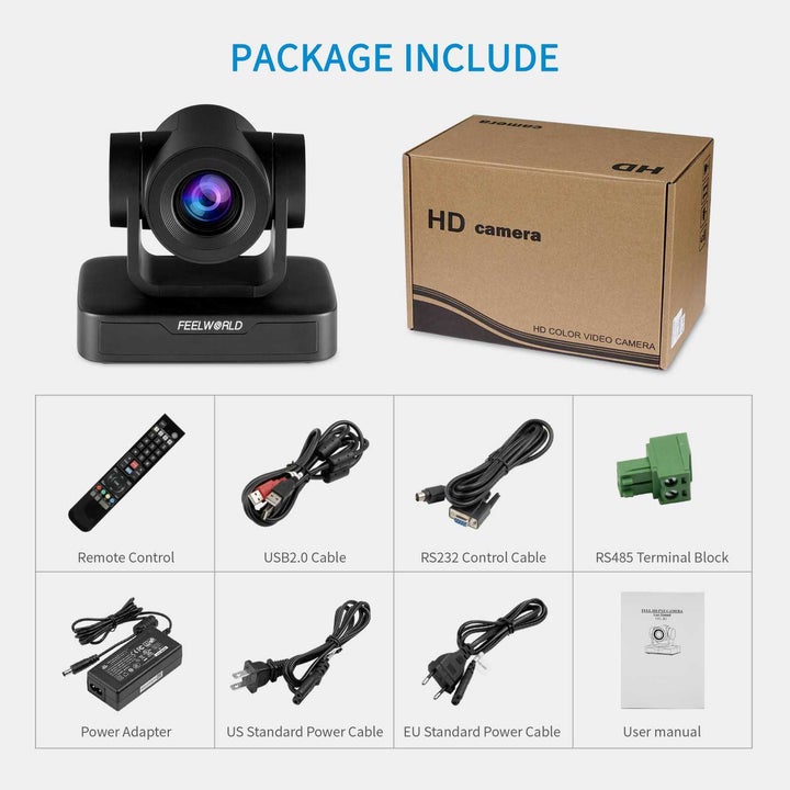 FEELWORLD 1080p USB 2.0 PTZ Camera With 10x Optical Zoom