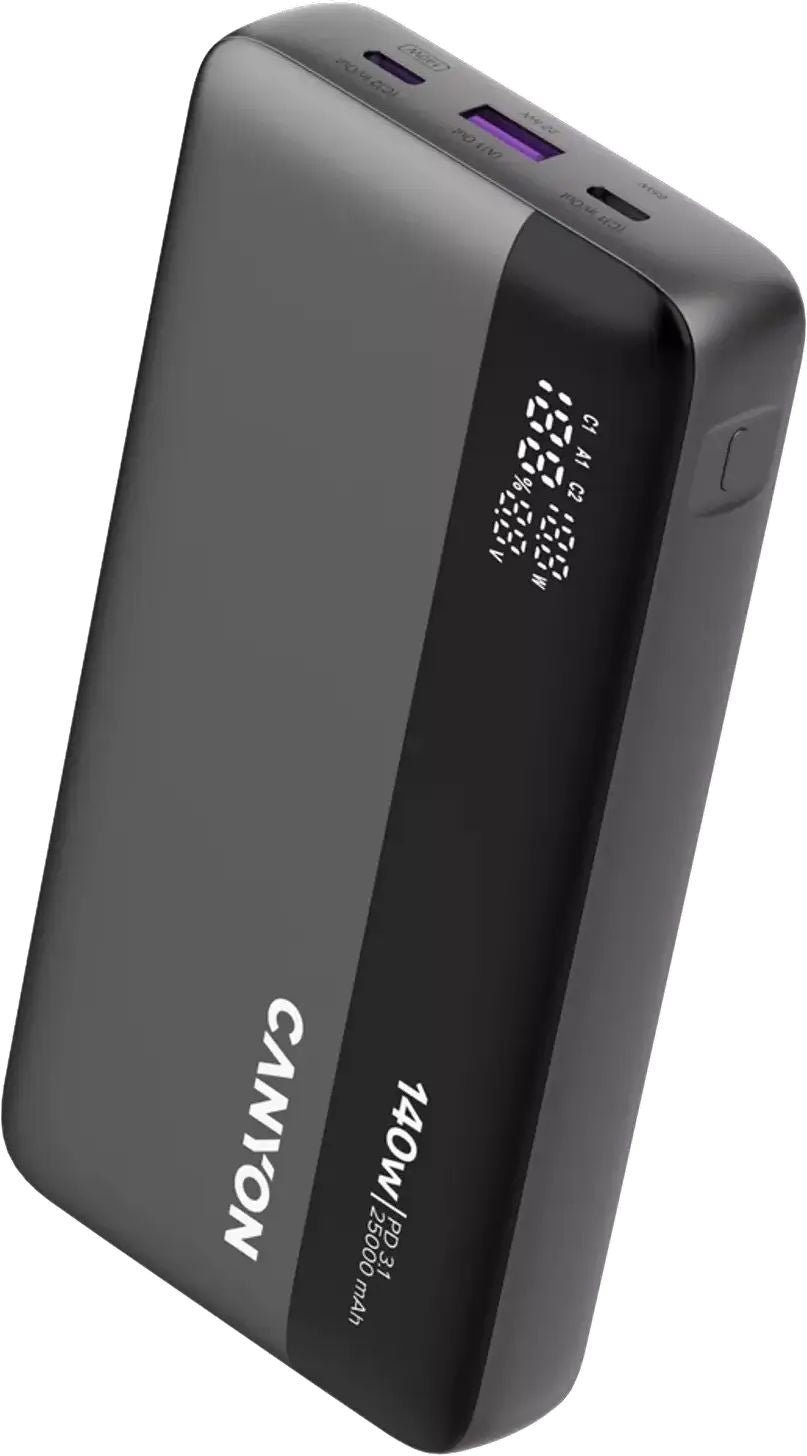 CANYON външна батерия OnPower PB-240, 25000mAh PD140W с дисплей