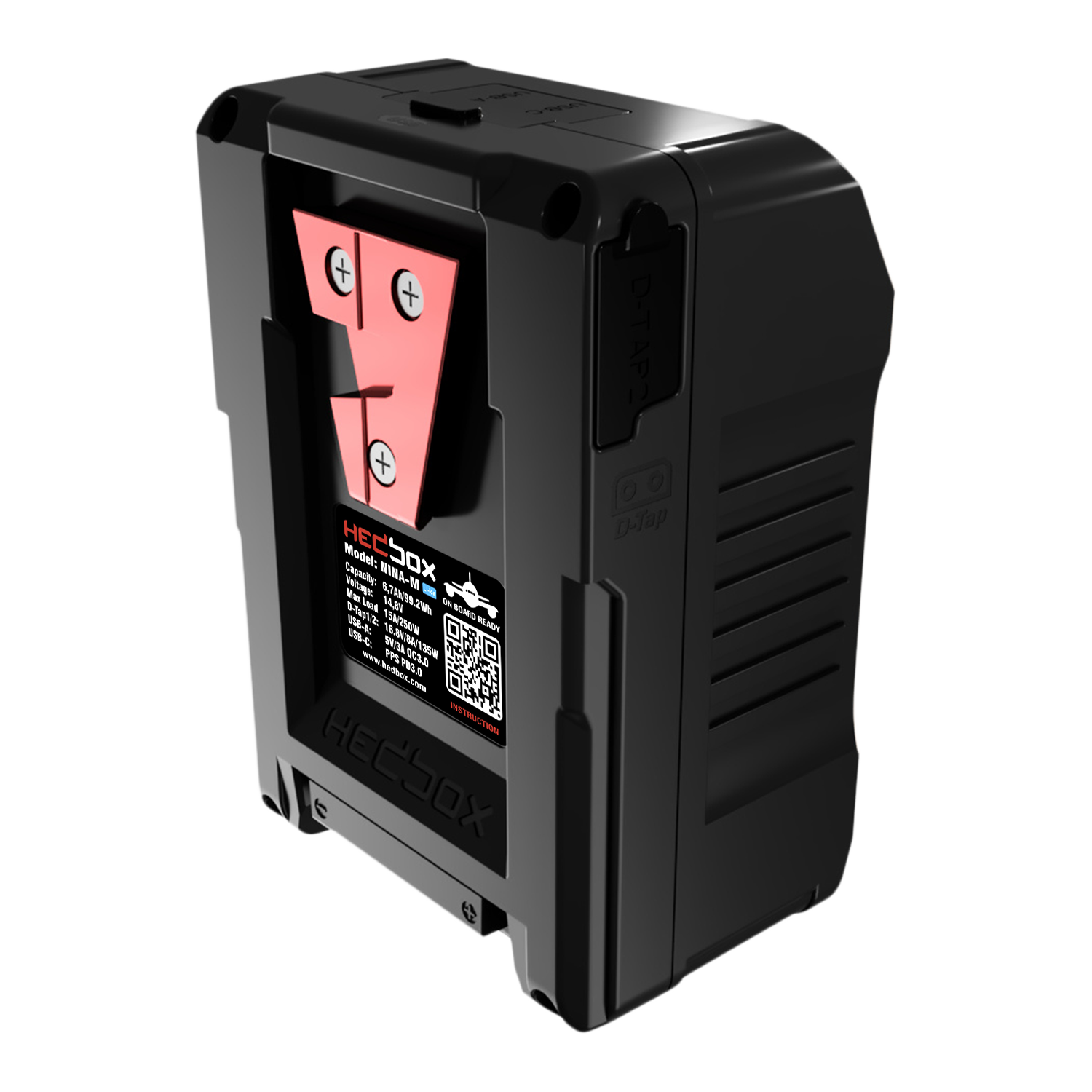 Hedbox Nina-M 98Wh 14.8V 15A мини V-Lock батерия с дисплей с D-tap и USB Out(A и C) - 2г. гаранция