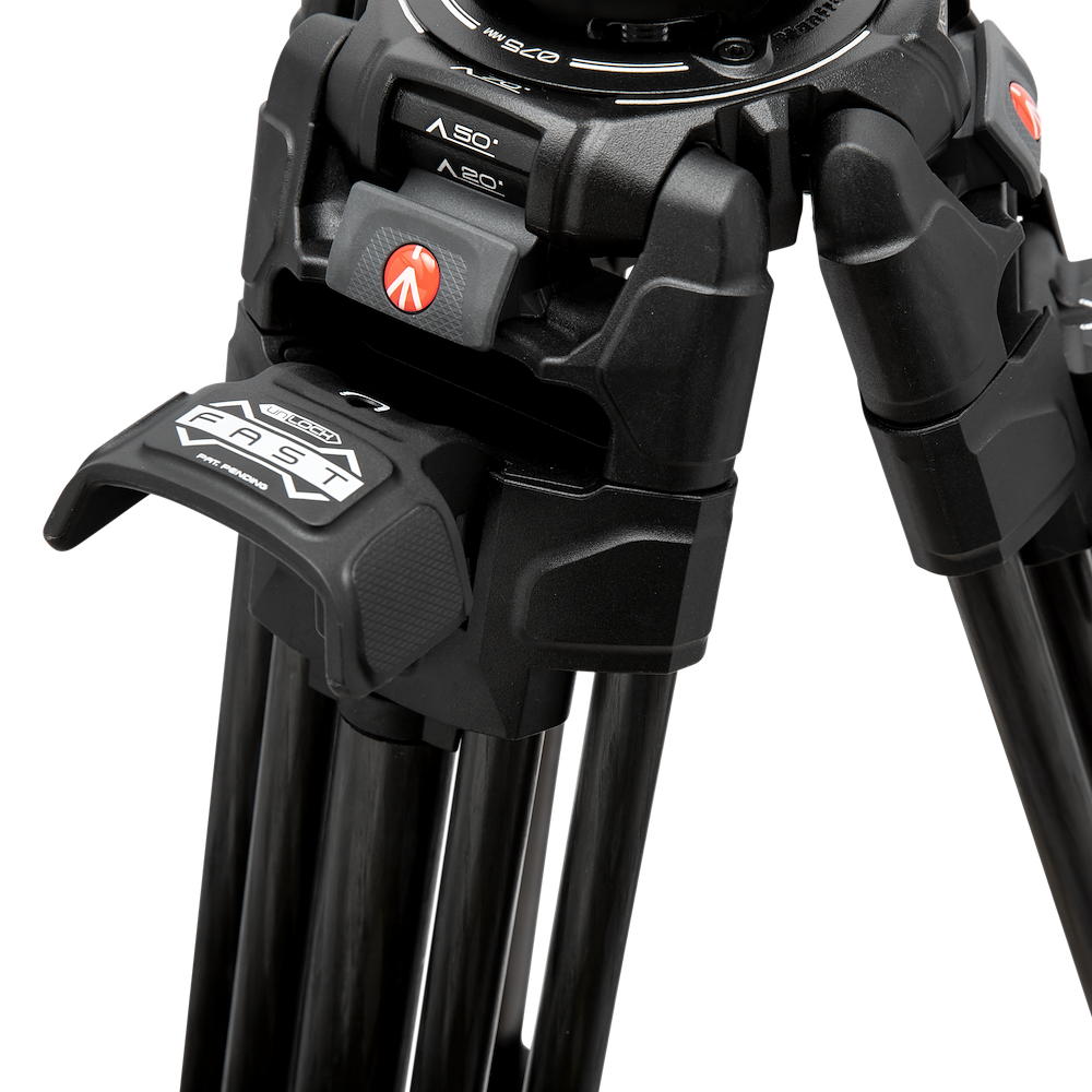 Видео статив кит Manfrotto с глава 526 FAST и двойни бързо разпъващи карбонови крака 645 - среден паяк