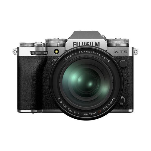 Фотоапарат Fujifilm X-T5 (сребърен) с обектив Fujifilm Fujinon XF 16-80mm f4 R OIS WR