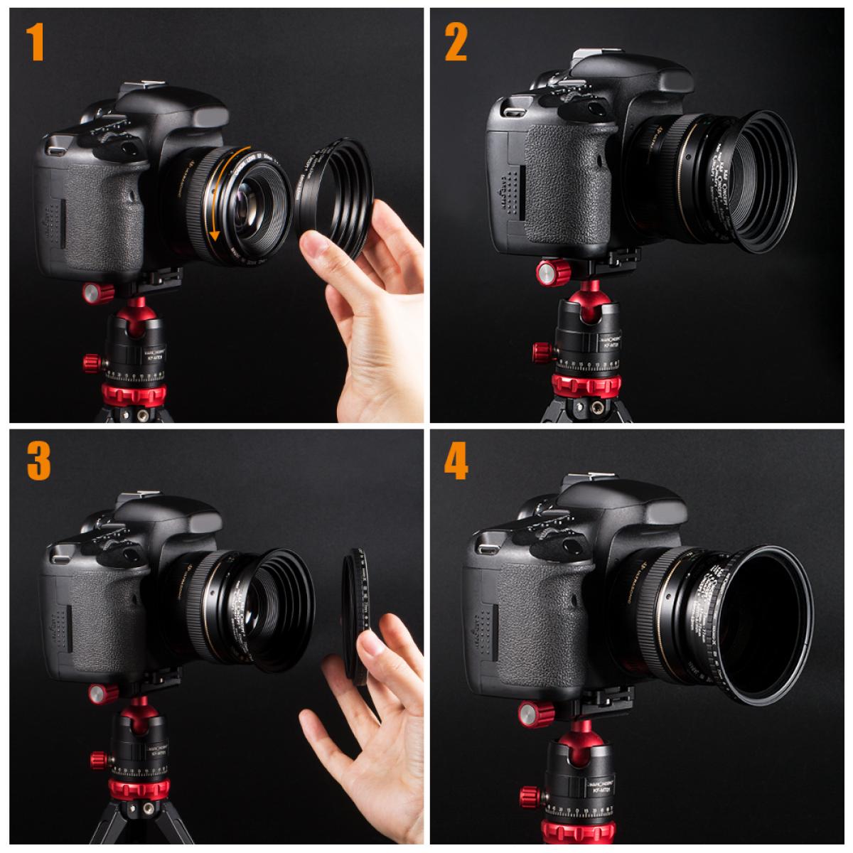 K&F 18 in 1 Lens Filter Ring Adapter All in One Kit