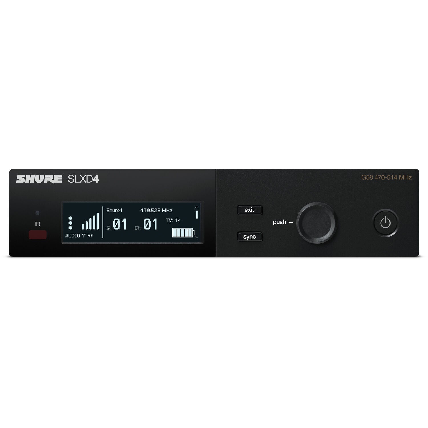 Безжична система Shure SLXD14E/153B-H56 (518-562 MHz) бодипак, приемник и хедсет за ухо - черно