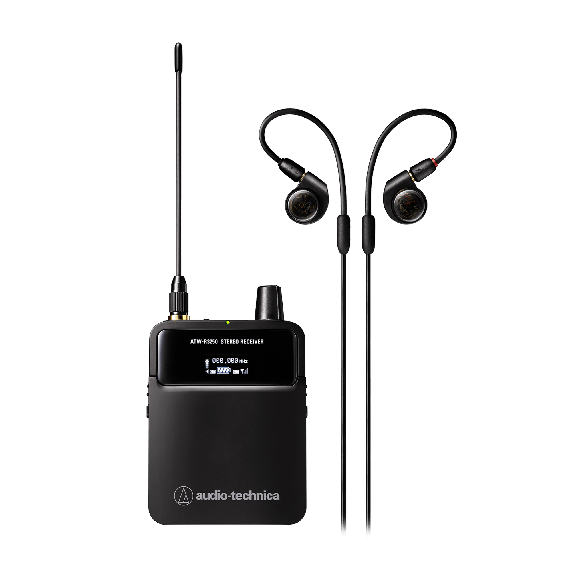 Безжична система Audio-Technica ATW-R3250 In-Ear (IEM) приемник тип бодипак (със слушалки)