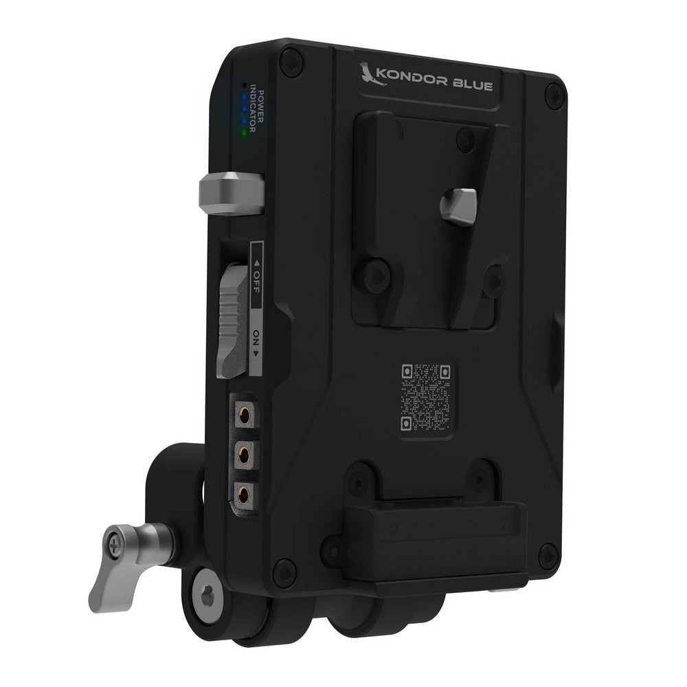 Kondor Blue V-Mount Pro Батерийна Плоча с Клампа за Тръби (Черна)