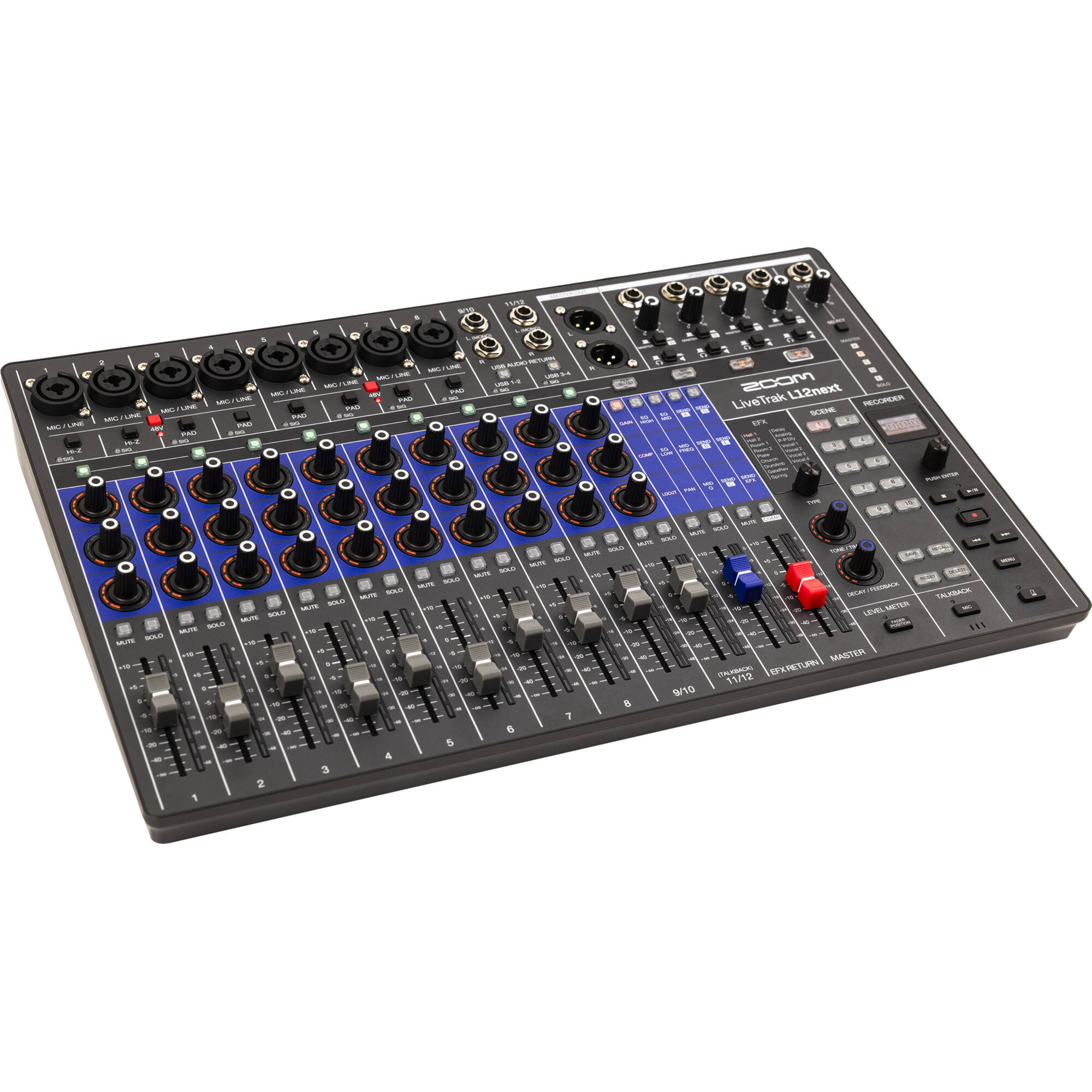 12 канален смесителен пулт с ефекти Zoom L-12NEXT Livetrak - Digital Mixer and Recorder