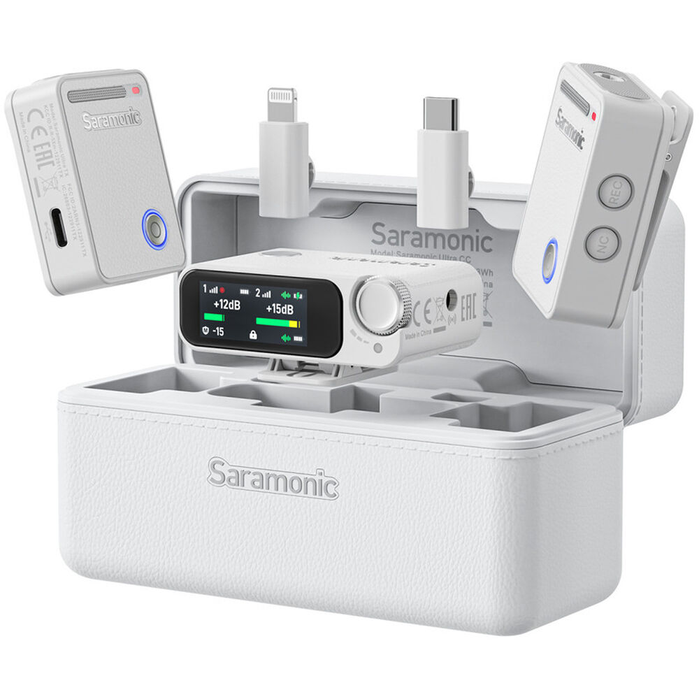 Безжични брошки и рекордери 32-bit - Saramonic Ultra - бяло- Timecode, Noise Cancelling, IPX5
