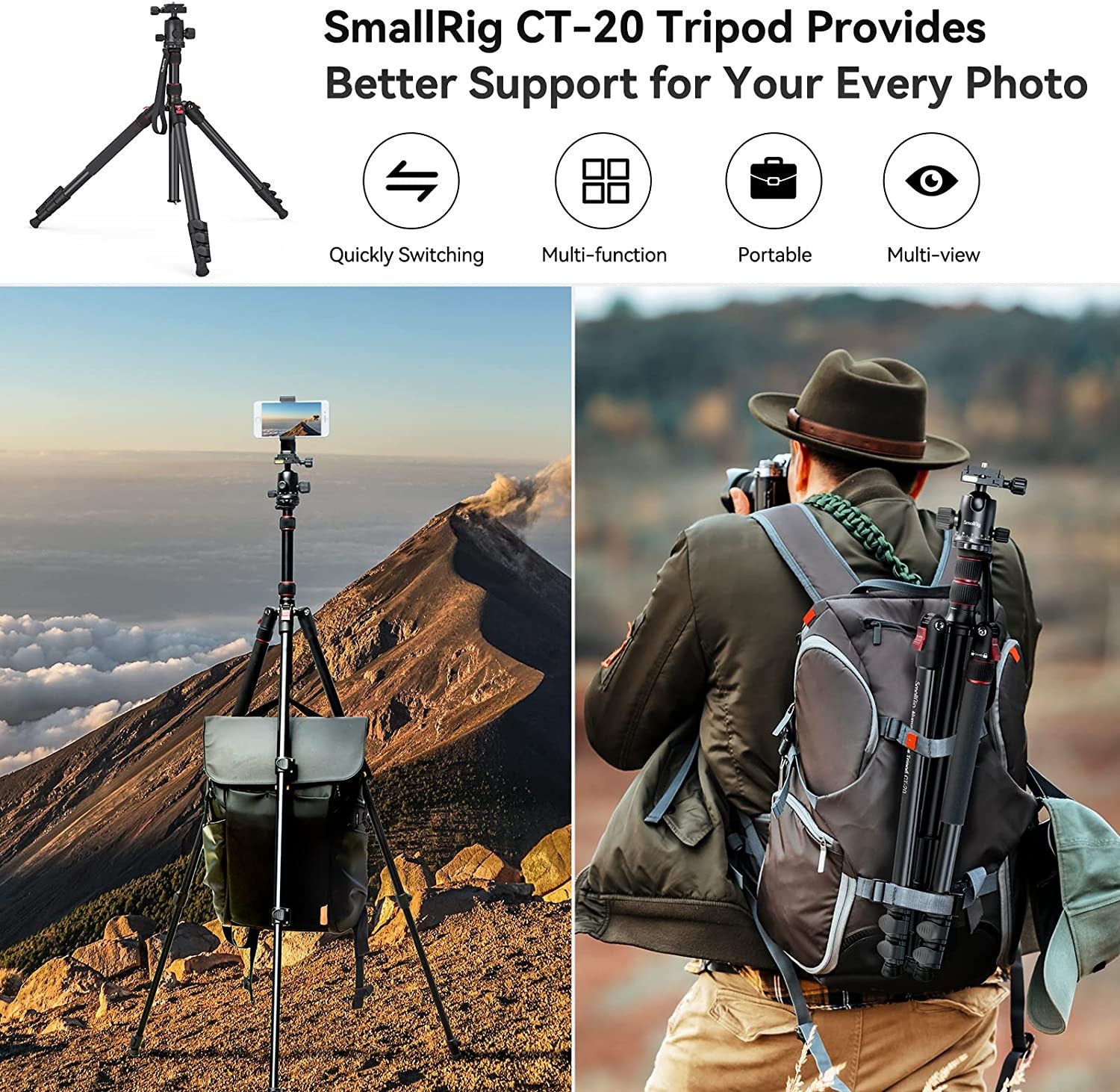 Комплект алуминиев статив SmallRig CT-20