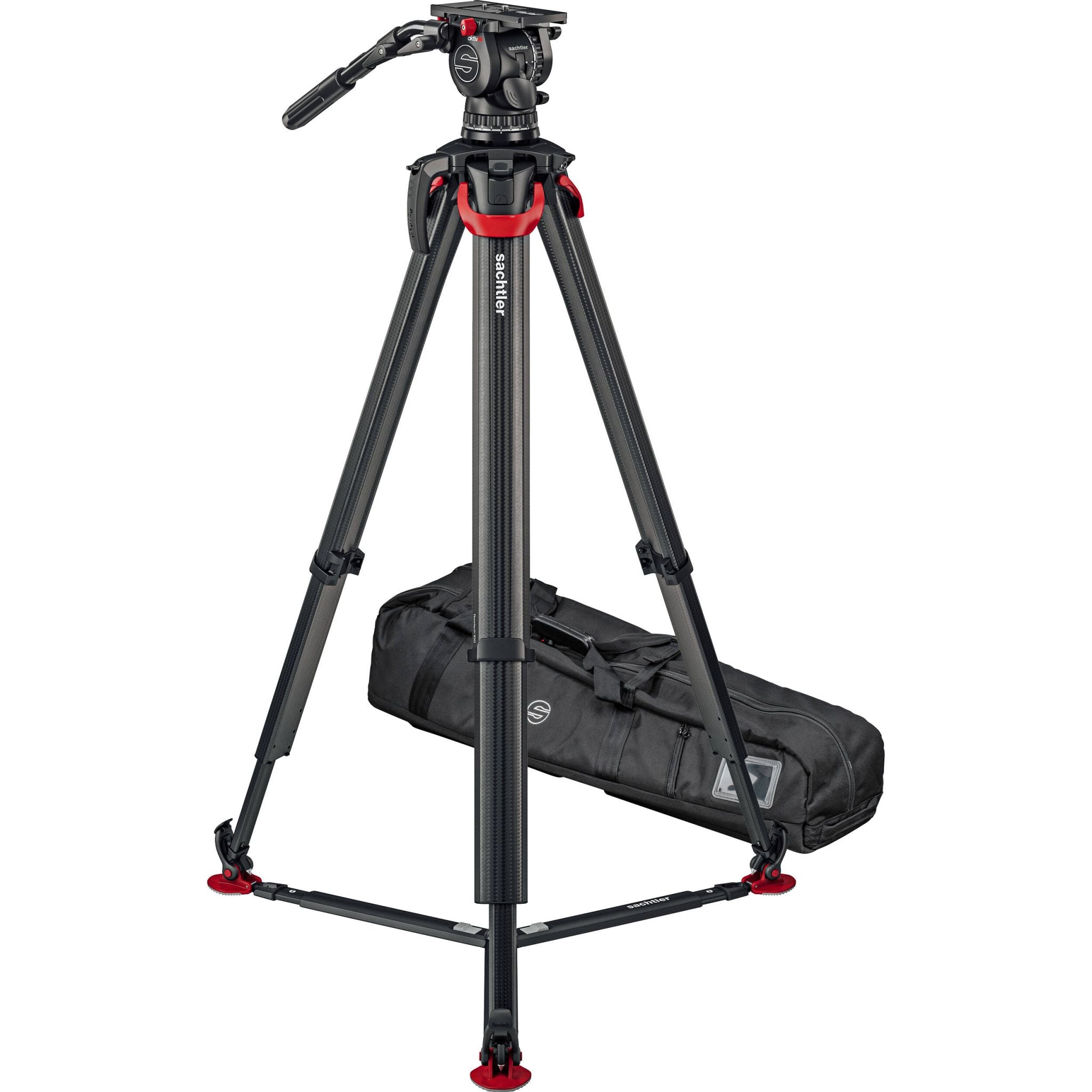 Видео статив комплект Sachtler System aktiv14T flowtech100 GS карбонов със система за бързо разпъване