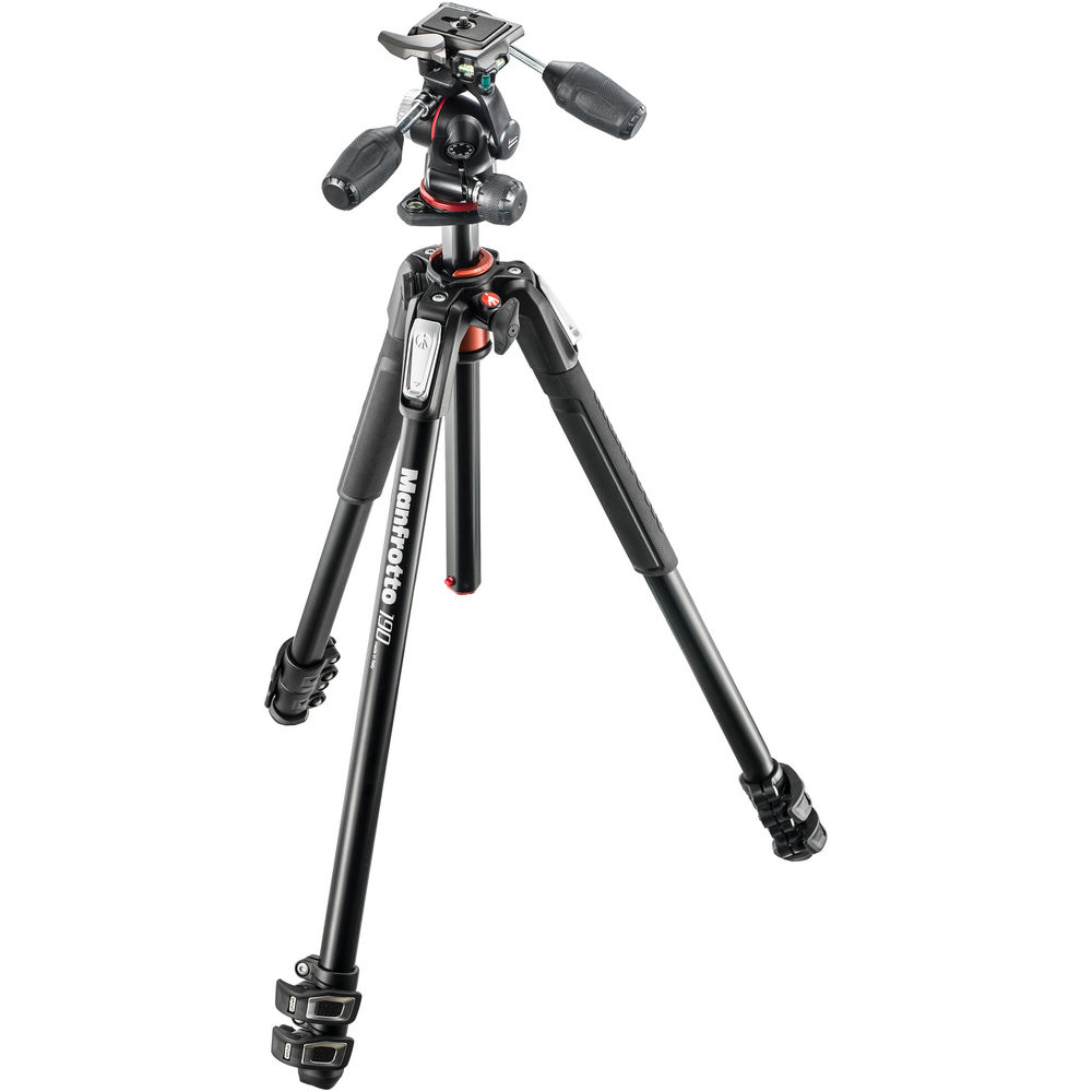 Manfrotto 190XPRO3 3 секционен статив с XPro 3-позиционна глава - 10г. гаранция