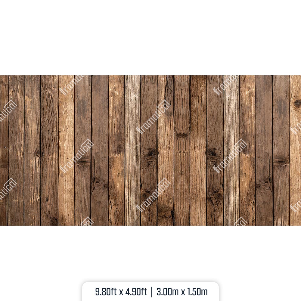 Vintage Wood Plank- Vertical Mat Floor - 3.00m x 1.50m