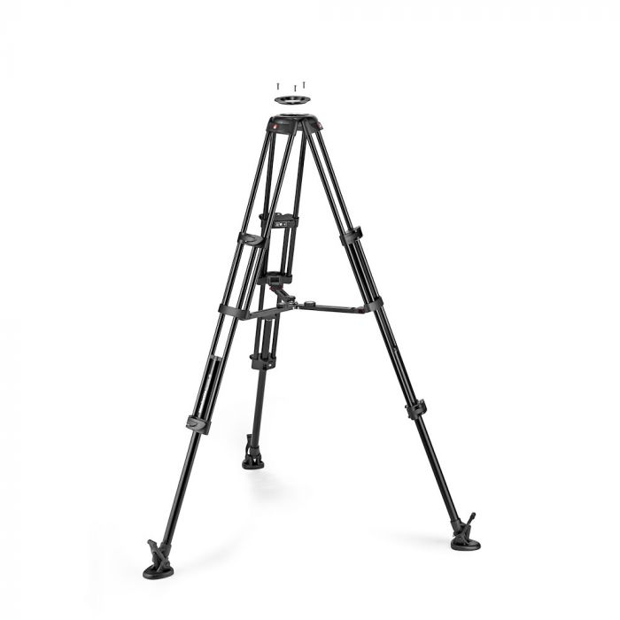 Manfrotto 645 Fast Twin leg алуминиева видео основа с 100/75mm боул и среден паяк