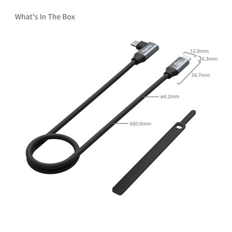 SmallRig USB-C (прав към ъглов) кабел за данни (60 см)