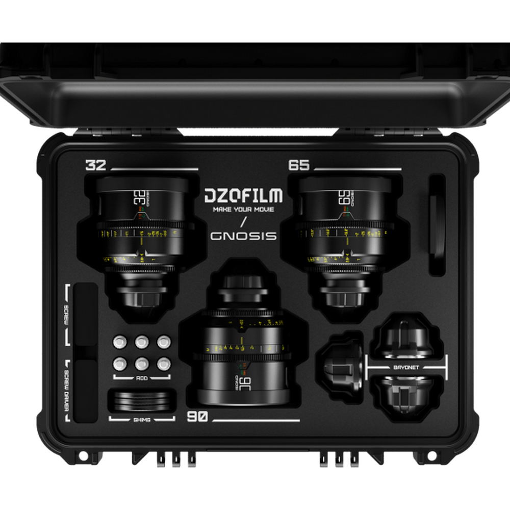 Комплект 3 обектива DZOFILM Gnosis Macro (32mm/65mm/90mm T2.8) (Метрична скала, с куфар)