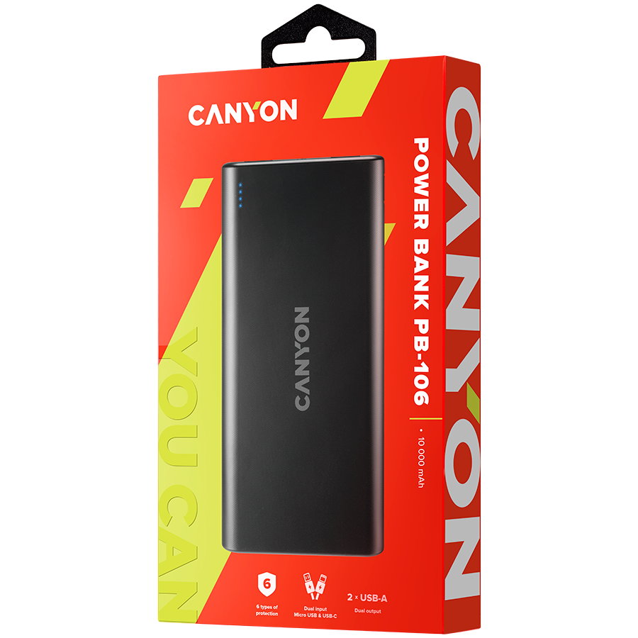 CANYON външна батерия PB-106 10000 mAh Black