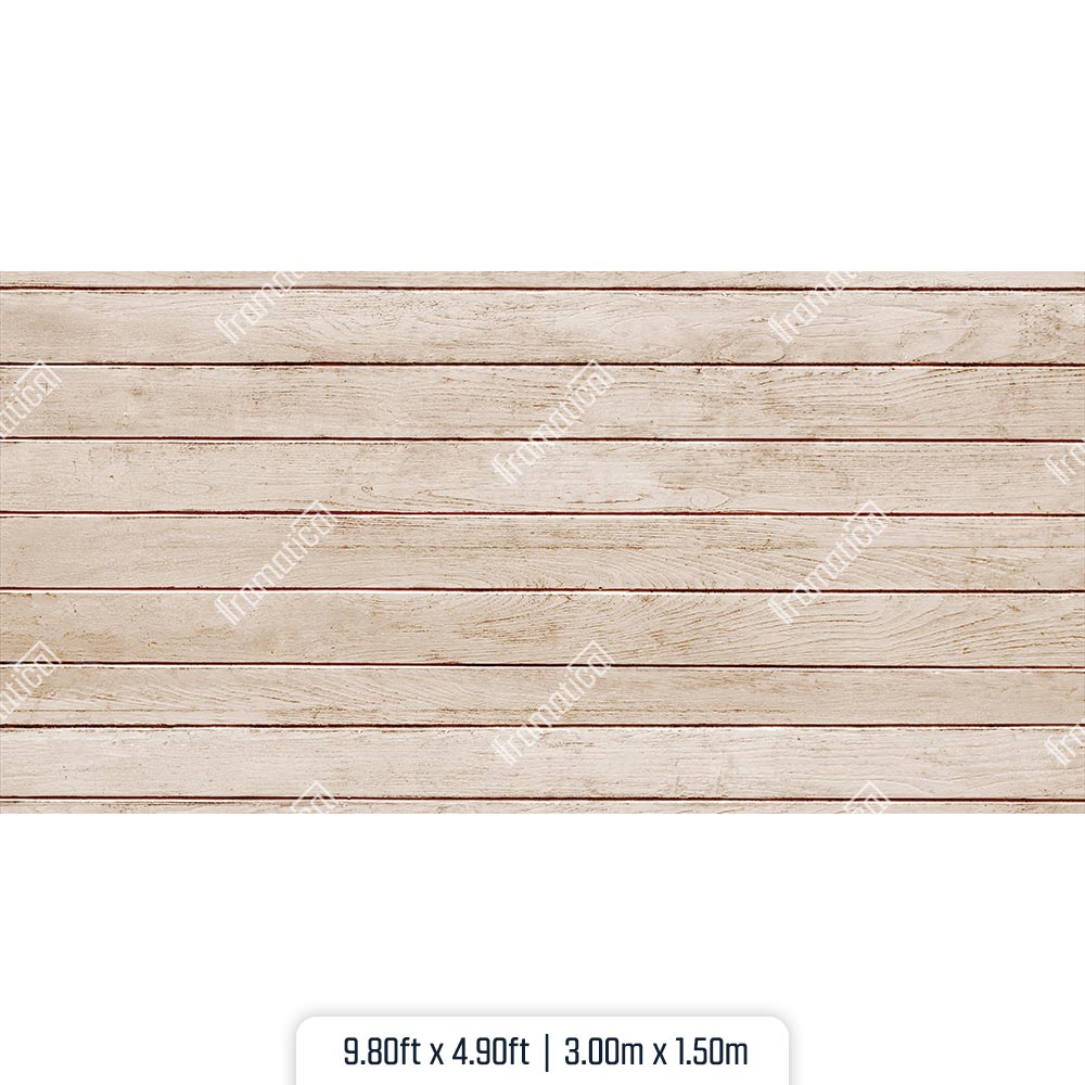 Light Beige Horizontal Wood Mat Floor - 3.00m x 1.50m