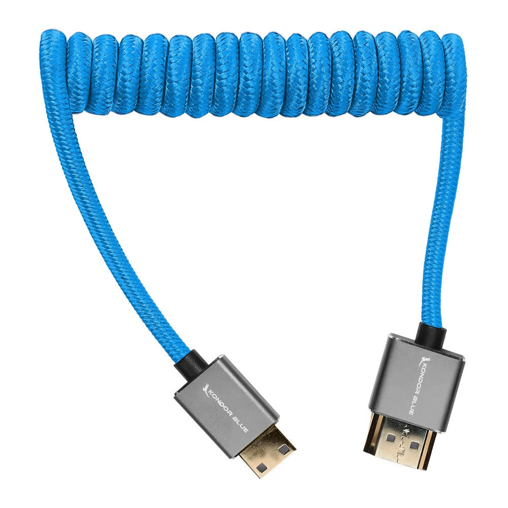 Mini HDMI към Full HDMI кабел 12-24инча навит