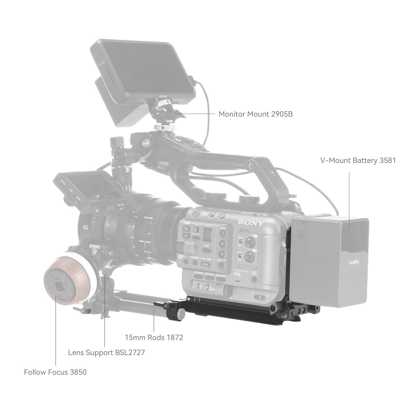 Комплект за монтиране на батерии V-Mount за кинокамери SmallRig