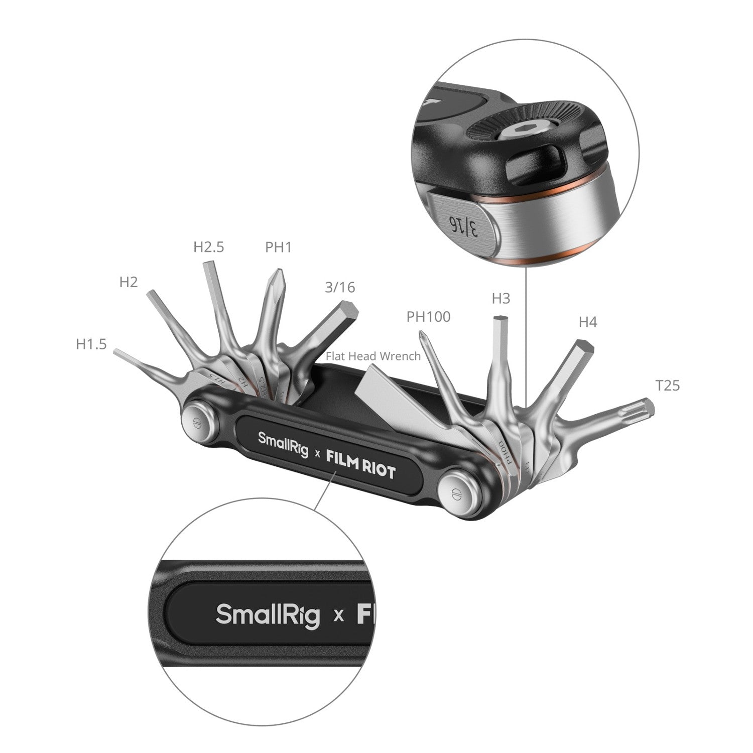 SmallRig x FILM RIOT Комплект сгъваеми ключове 10 в 1 с множество ъгли за позициониране (зелен) 4814