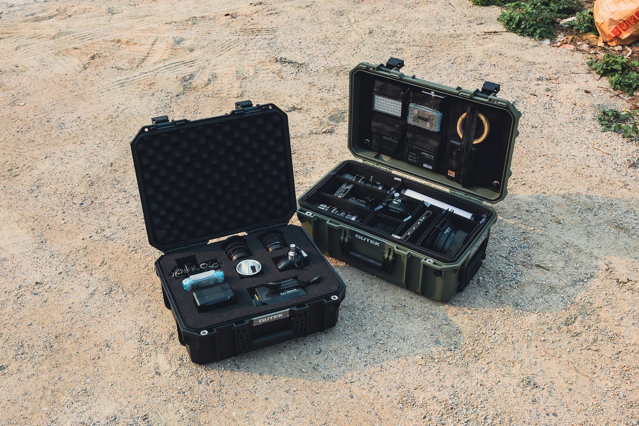 Твърд куфар с колелца GUTEK Tortoise T-300 Black - IP67