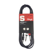 Кабел Stagg SYC2/MPSB2P - 2 моно жака 6.3 към 3.5 стерео жак - 2m