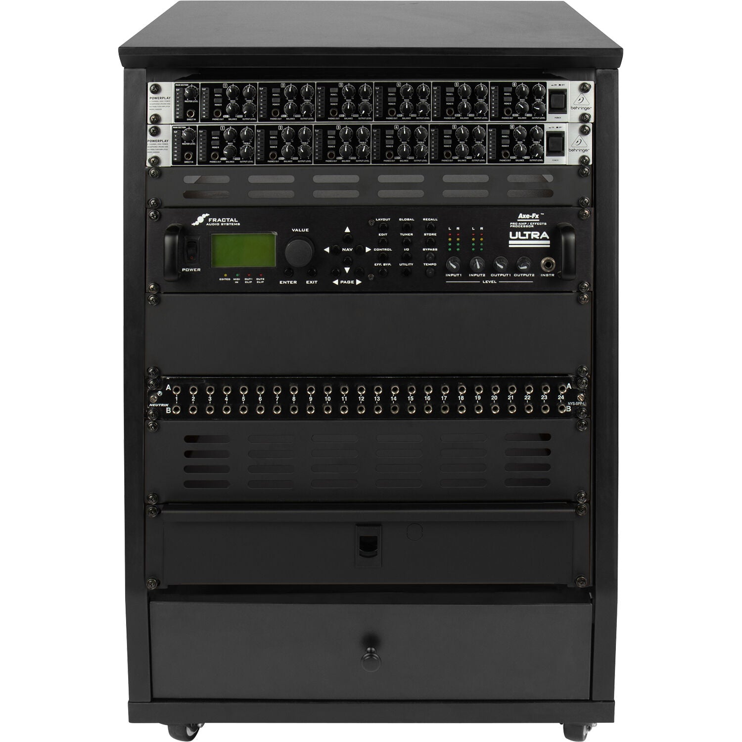 Рак шкаф с колелца Gator Frameworks Studio Rack - 12U Черен