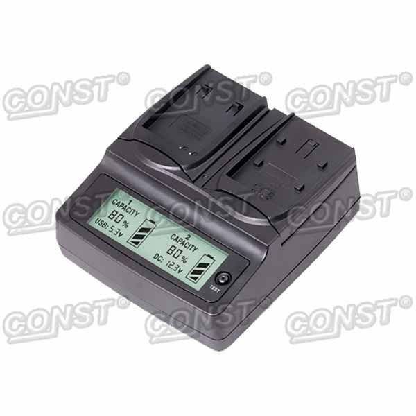 CONST twin multi-functional battery charger with LCD display for Canon LP-E6