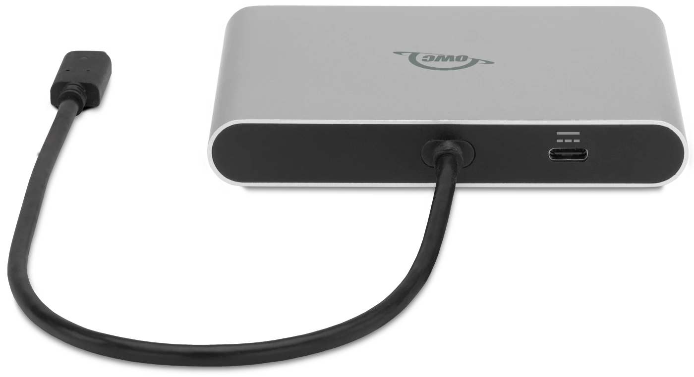 OWC USB-C адаптер към 4× HDMI 4K 60 Hz с DisplayLink