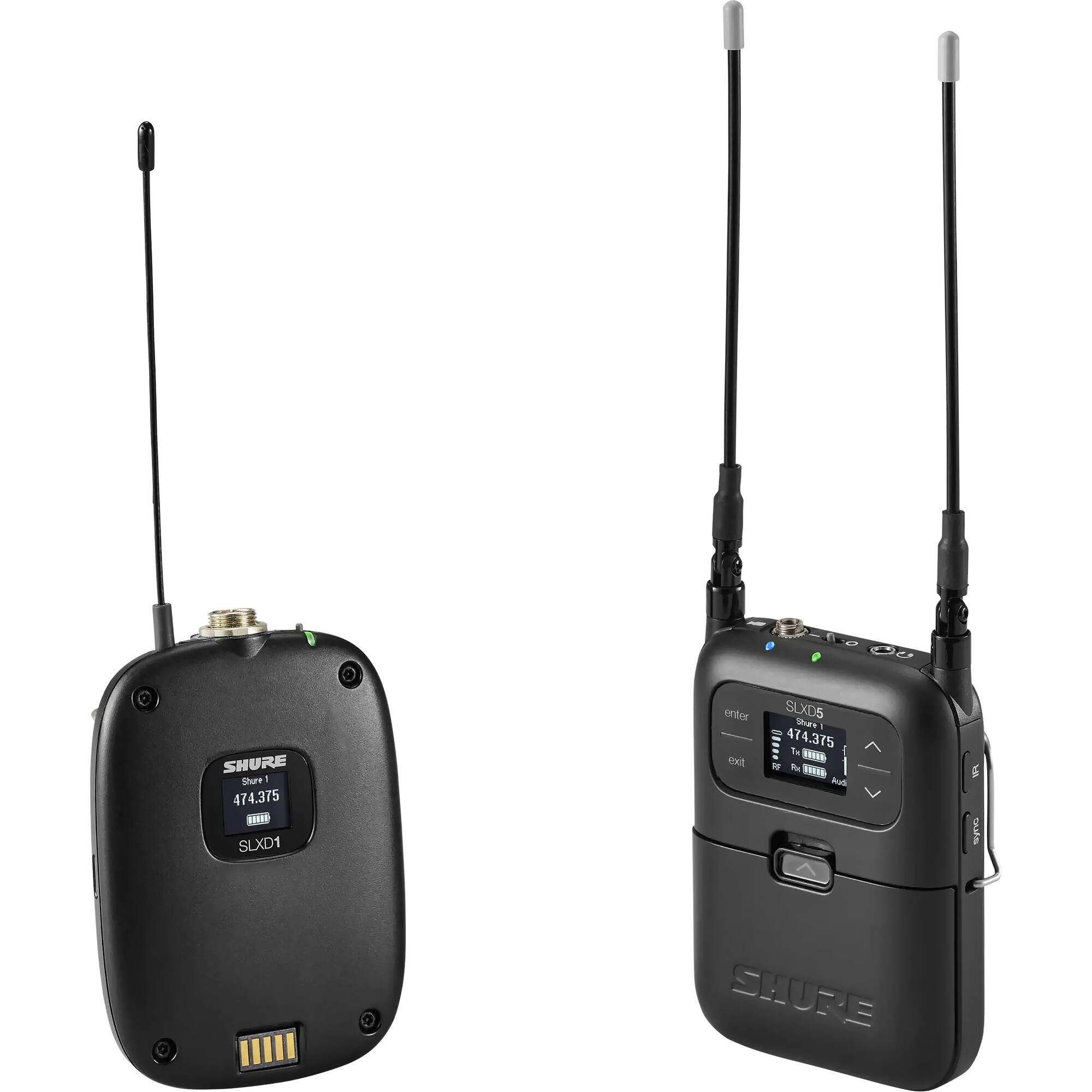 Безжична система Shure SLXD15 G59(470-514 MHz) - бодипак предавател SLXD1 и приемник за камера SLXD5 - без микрофон