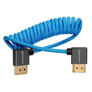 Right Angle Full HDMI Cable 12in-24in Braided Coiled