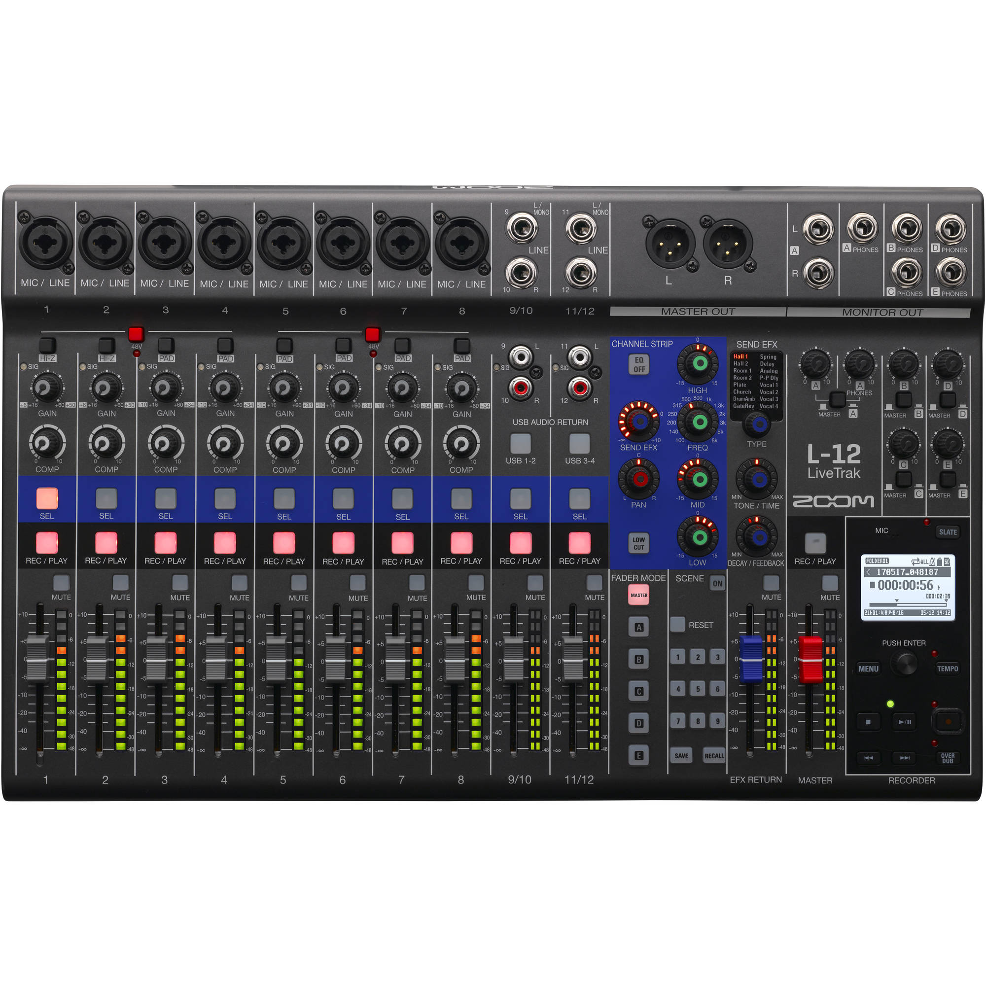 12 канален смесителен пулт с ефекти Zoom L-12 Livetrak - Digital Mixer and Recorder