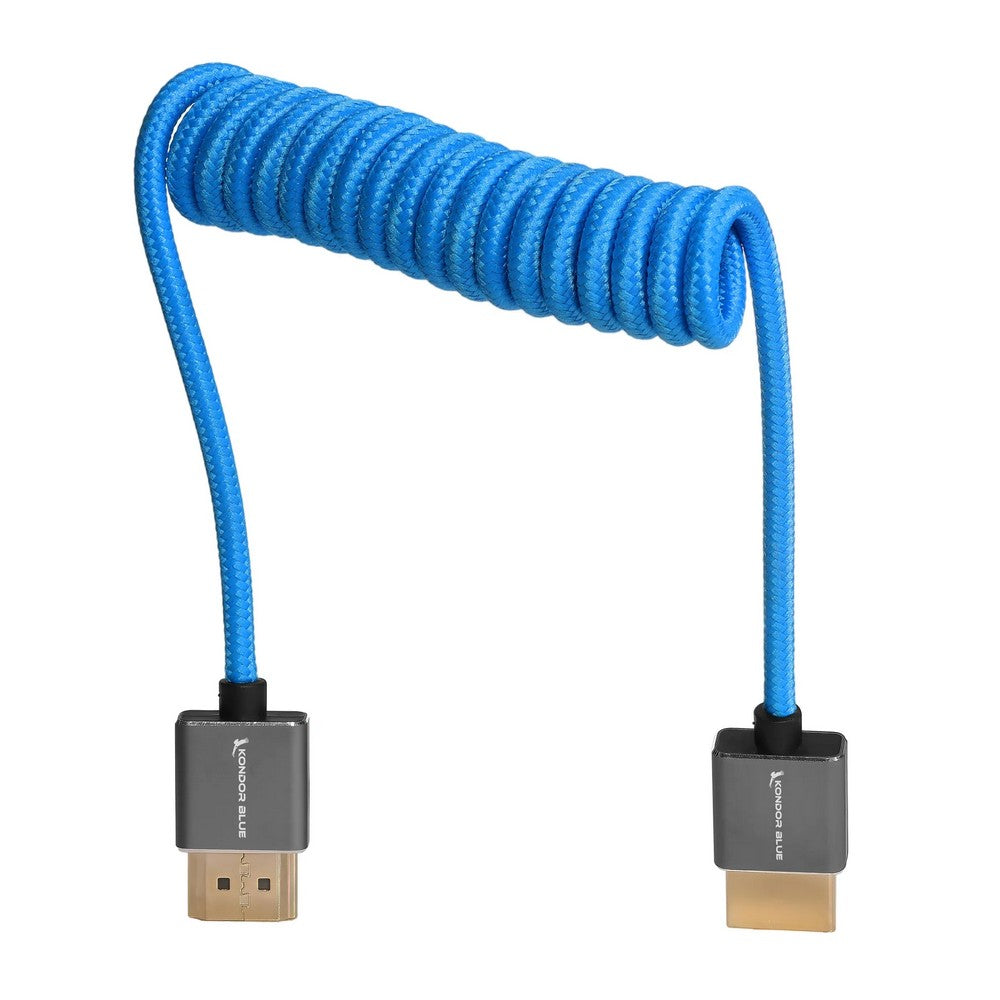 Kondor Blue Full HDMI Cable for On-Camera Monitors 12in-24in Braided Coiled