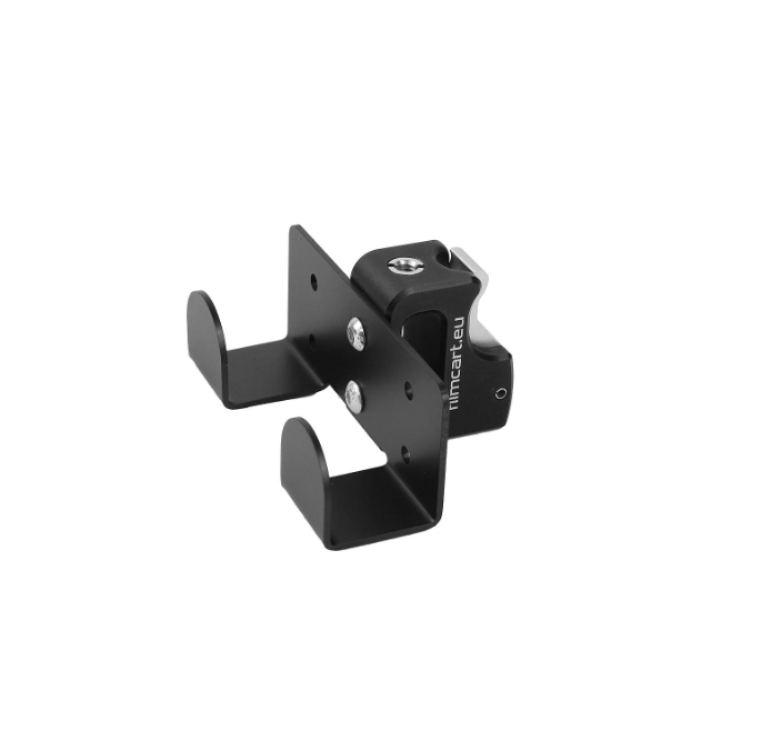Filmcart Steel Double small flat black hook + Quick clamp with threaded hole and adapter 3/8