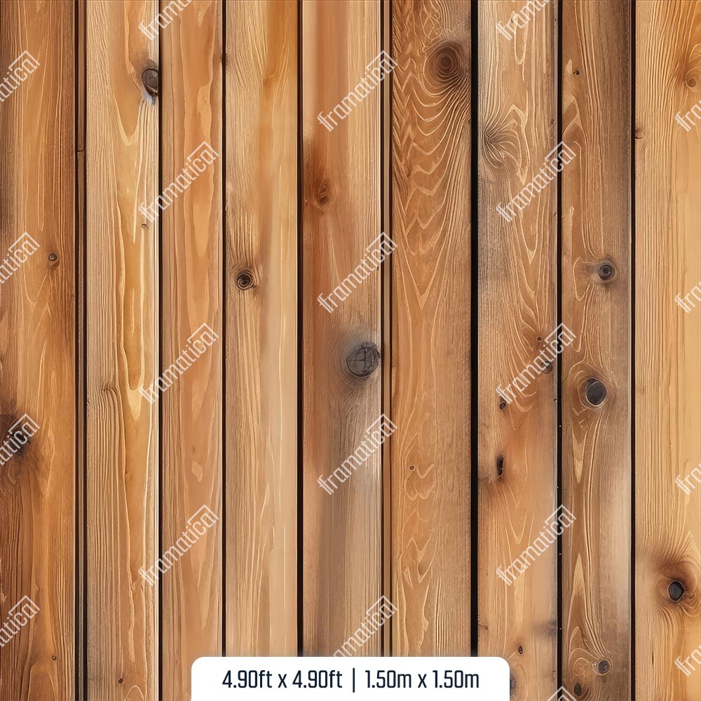 Natural Knotty Pine Vertical Plank Mat Floor - 1.50m x 1.50m